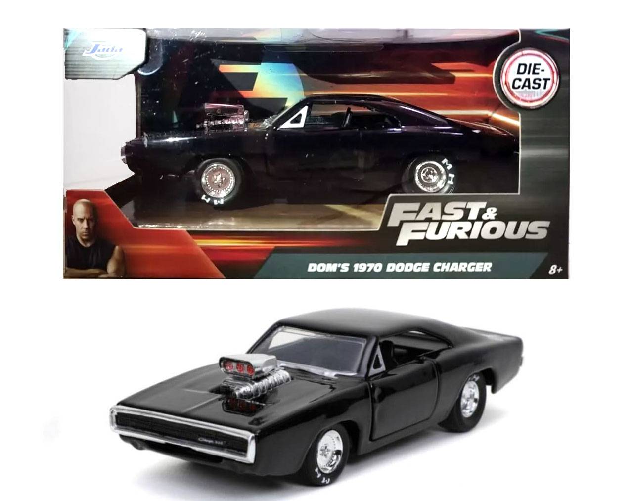 Dom's 1970 Dodge Charger (Brilloso) 1:32 - Fast and Furious - Die-Cast Jada Toys
