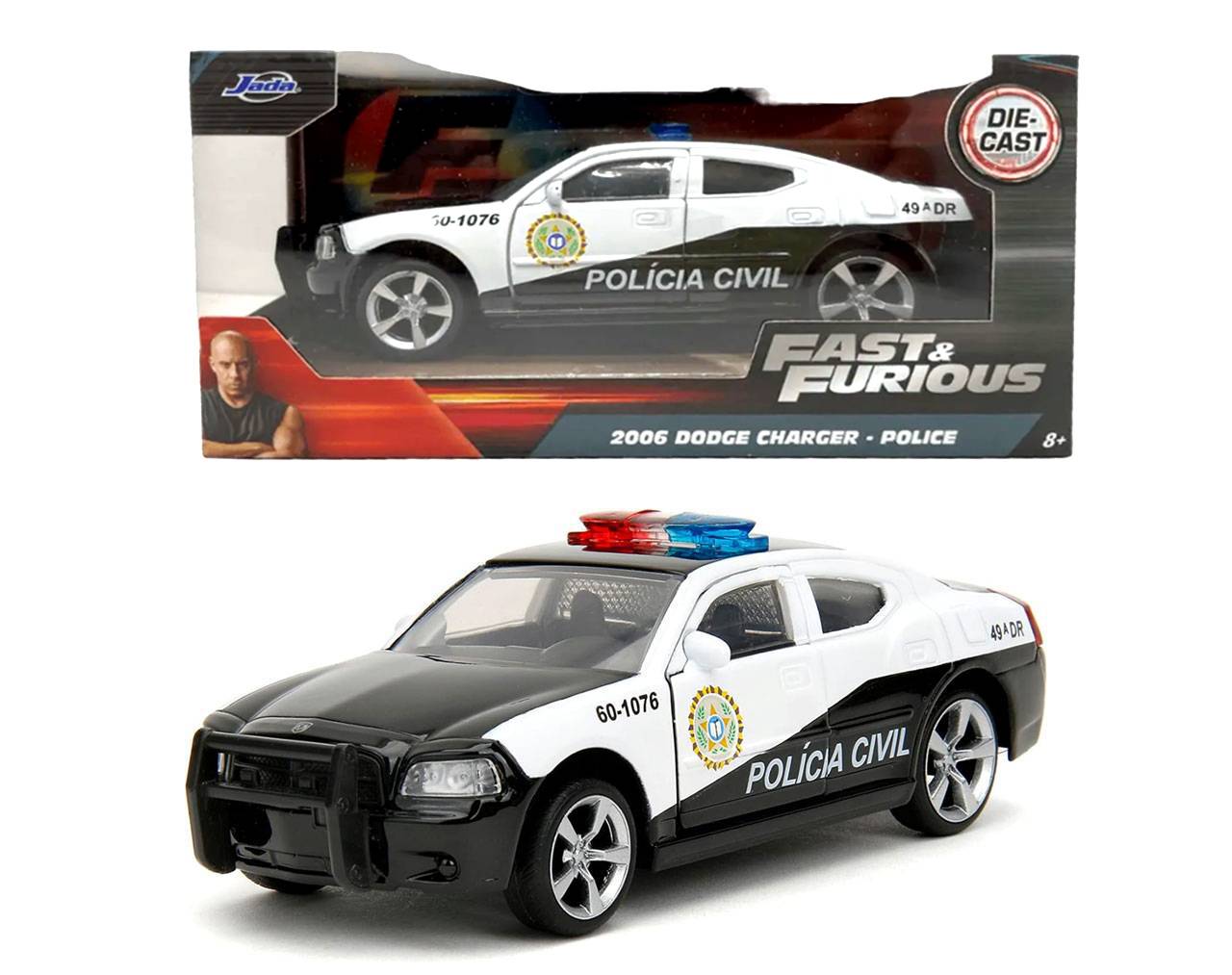 2006 Dodge Charger Police Escala 1:32 - Fast and Furious - Die-Cast Jada Toys