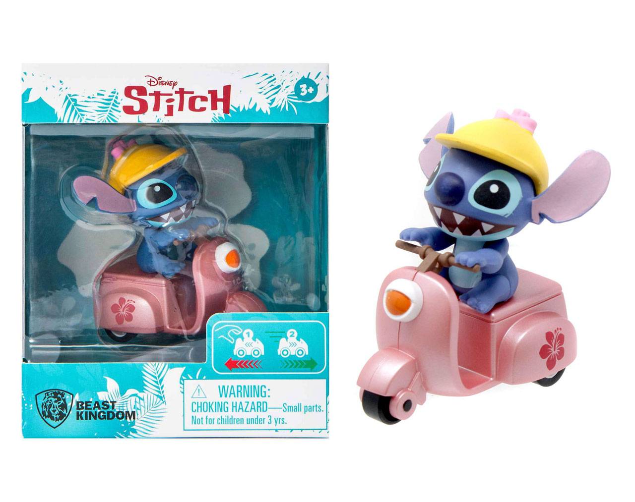 Stitch in Pink Motorcycle - Disney Lilo & Stitch Pullback Car Beast Kingdom