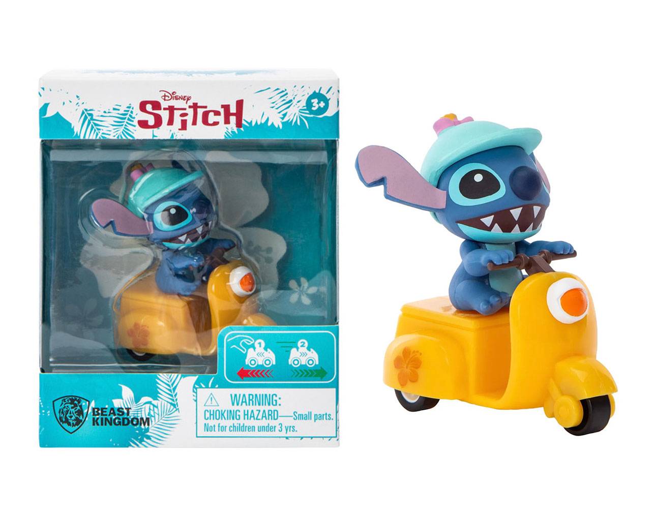 Stitch in Yellow Motorcycle - Disney Lilo & Stitch Pullback Car Beast Kingdom