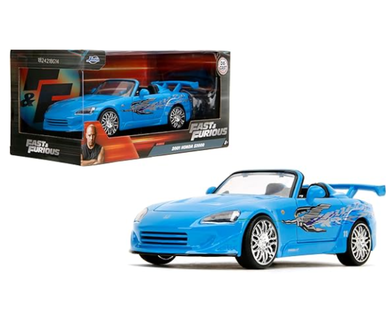 2001 Honda S2000 (Blue) - Escala 1:32 - Fast and Furious - Die-Cast Jada Toys
