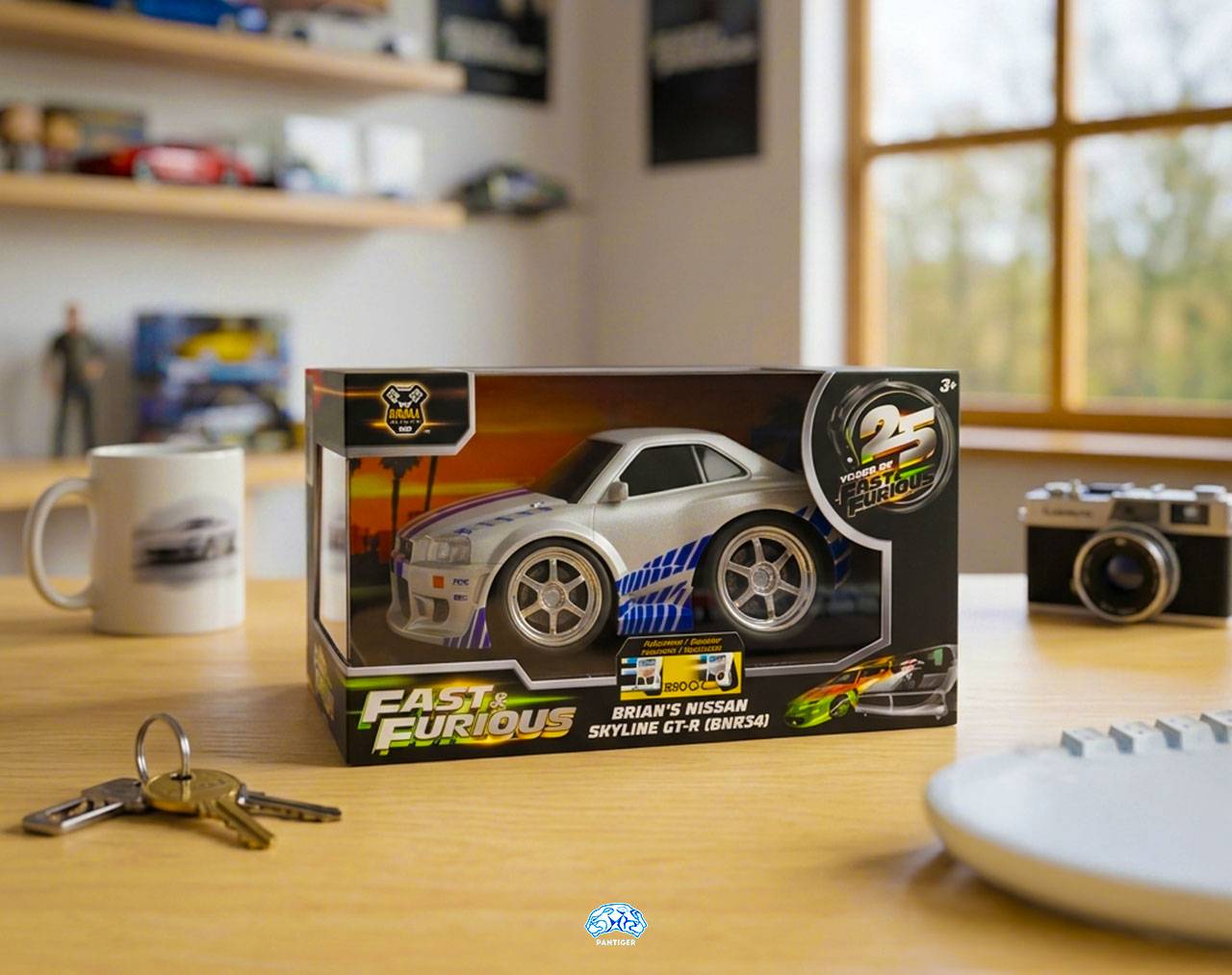 Brian's Nissan Skyline GT-R (BNR34) (Escala 1:28) - Fast & Furious - Small Blocks Jada Toys