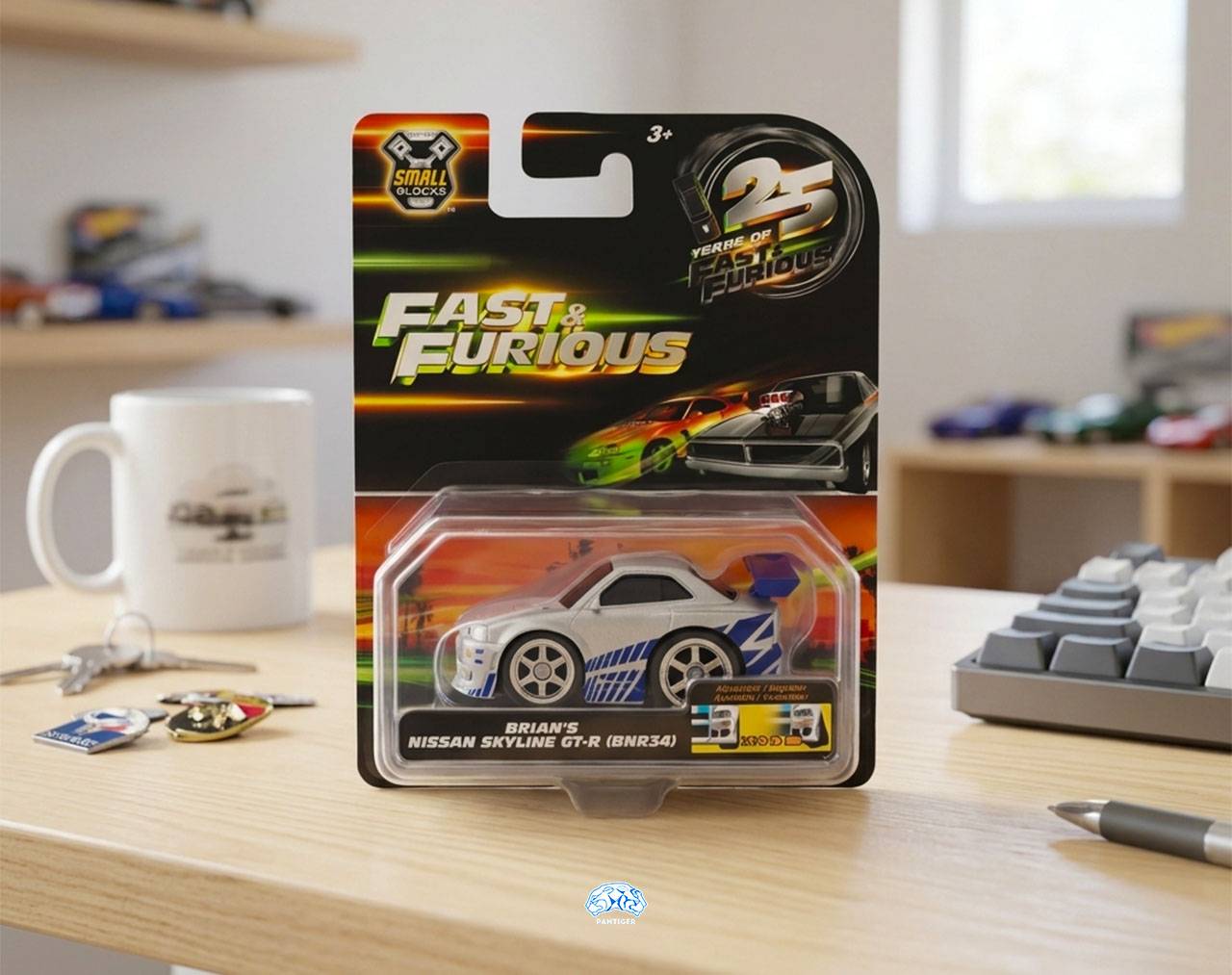 Brian's Nissan Skyline GT-R (BNR34) (Escala 1:43) - Fast & Furious - Small Blocks Jada Toys