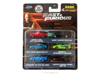 Fast and Furious (6 Pack-F) - Nano Hollywood Rides #85235 - Collector's Die-Cast Series Jada Toys
